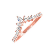 14K Rose Gold V-Shape Diamond Band