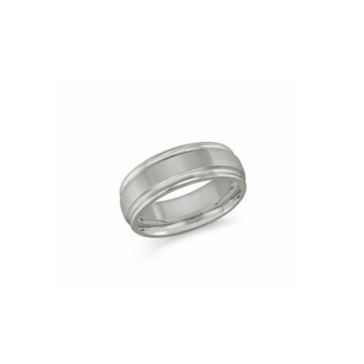 8mm Silver Tungsten Band