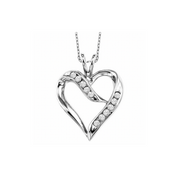 Sterling Silver Heart Shape Necklace with 0.02ct Round Diamonds. Bichsel Jewelry in Sedalia, MO. Shop styles online or in-store today!