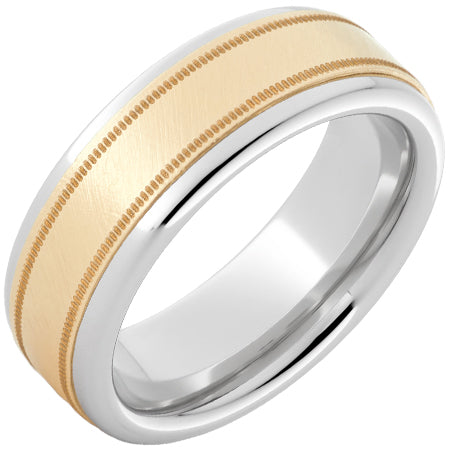 Serinium® Gold Milgrain Inlay Band