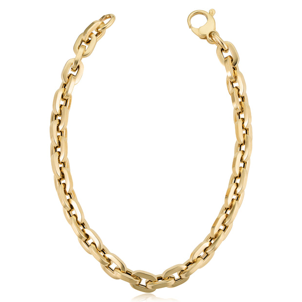 14K Yellow Gold Polished Square Link Bracelet