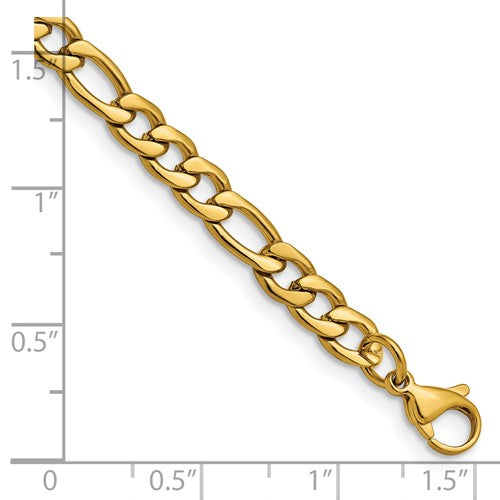 Stainless Steel Polished Figaro Chain Bracelet