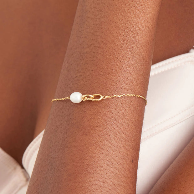 Ania Haie Gold Pearl Link Chain Bracelet, Sterling Silver with 14K Yellow Gold Plating. Bichsel Jewelry in Sedalia, MO. Shop online or in-store today!