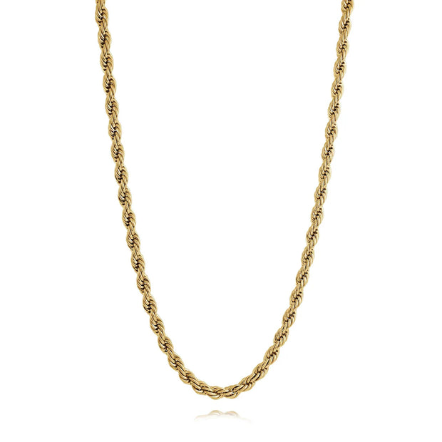 Gold Ion Plated Stainless Steel 5mm Rope Chain 