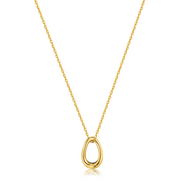 Ania Haie Navy Blue Enamel Gold Twisted Pendant Necklace