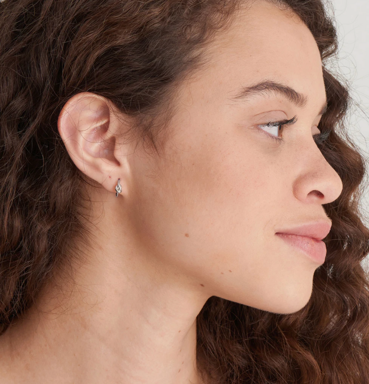 Ania Haie Silver Knot Huggie Hoop Earrings