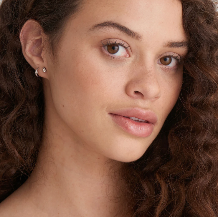 Ania Haie Silver Knot Huggie Hoop Earrings