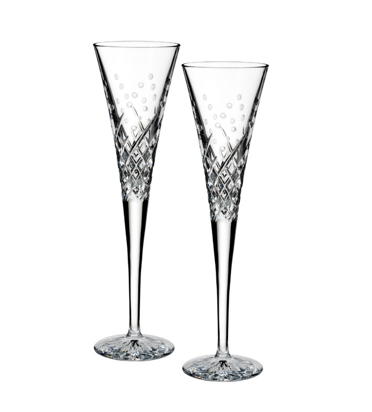 Waterford Wishes Happy Celebrations Toasting Flute, Pair
