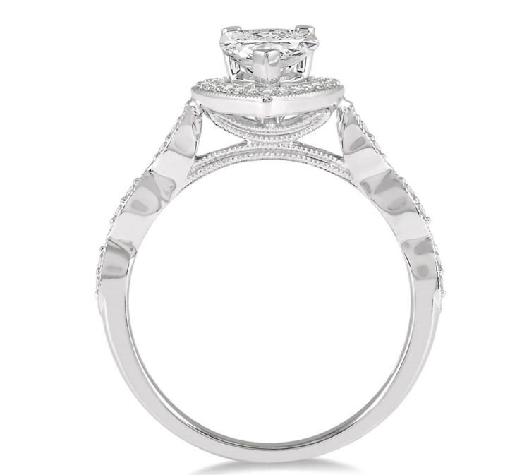 White Gold Pear Shape Engagement Ring