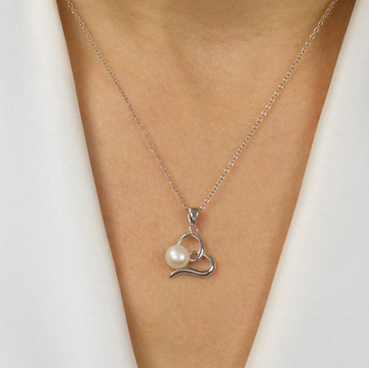 Sterling Silver Freshwater Pearl Heart Shape Pendant. Bichsel Jewelry in Sedalia, MO. Shop pearl styles online or in-store today!