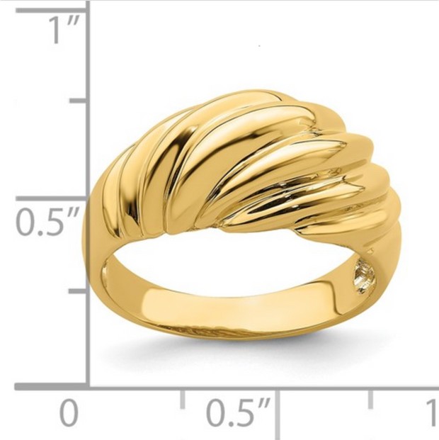 Vintage-Inspired 14K Yellow Gold Croissant Ring
