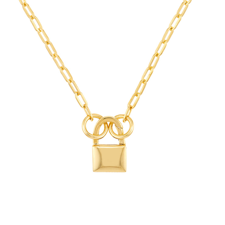 Gold padlock pushlock at Bichsel Jewelry in Sedalia, MO