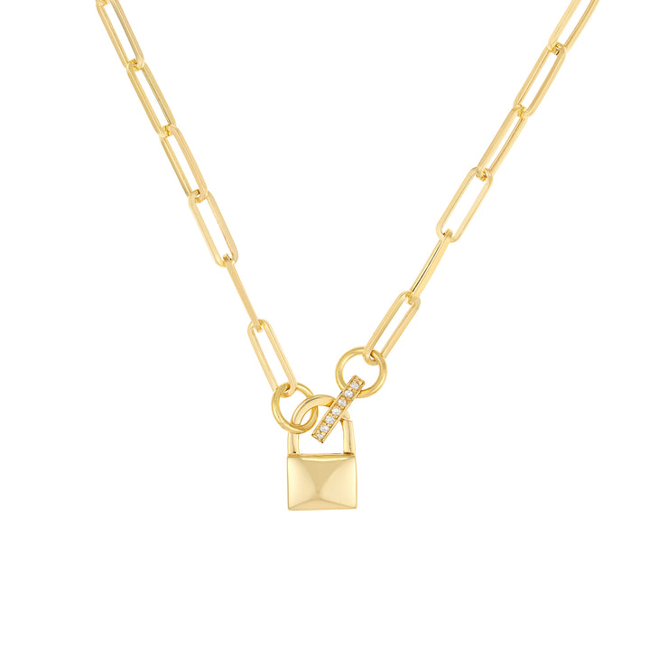 Gold padlock pushlock at Bichsel Jewelry in Sedalia, MO