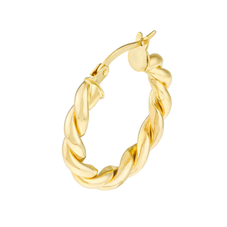 14K Yellow Gold Braided Hoop Earrings