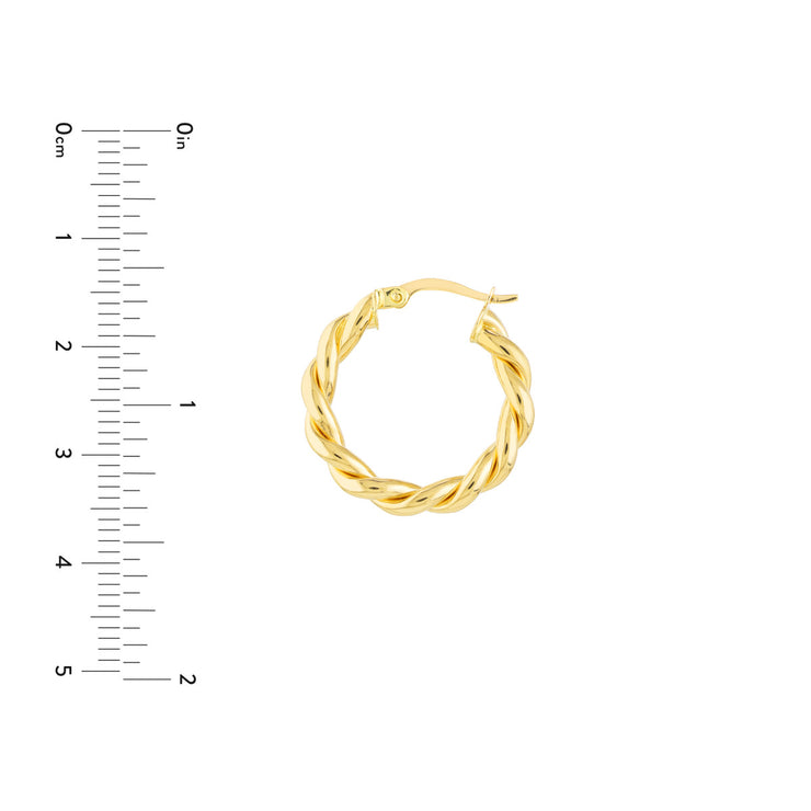 14K Yellow Gold Braided Hoop Earrings
