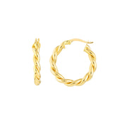 14K Yellow Gold Braided Hoop Earrings