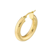 14K Yellow Gold Soft-Lined Hoop Earrings