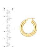 14K Yellow Gold Soft-Lined Hoop Earrings
