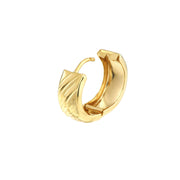 Diamond-Cut & Polished Gold Huggie Hoop Earrings