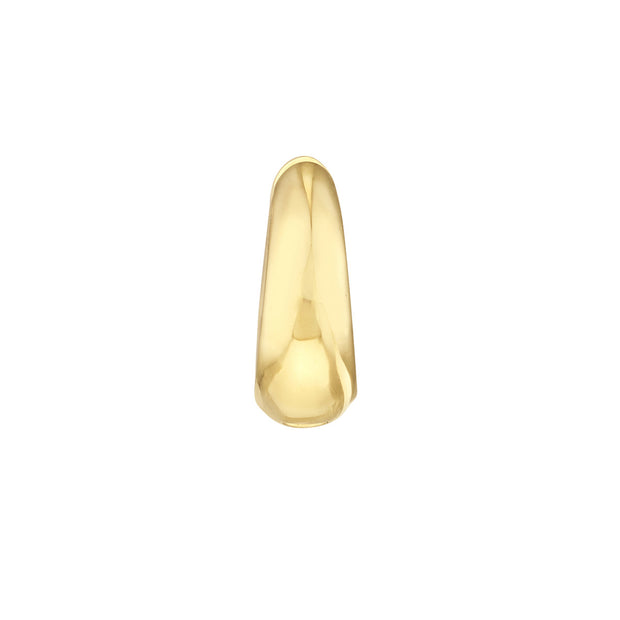 10K Yellow Gold Graduated Puff Huggie Hoop Earrings