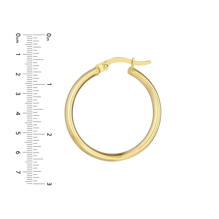 10K Yellow Gold High Polished Hoop Earrings