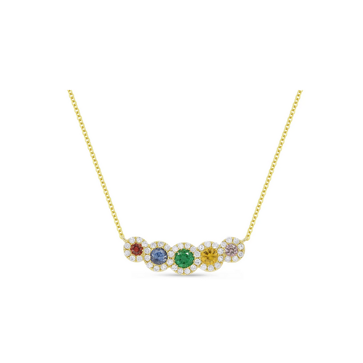 Rainbow Sapphire & Diamond Pendant
