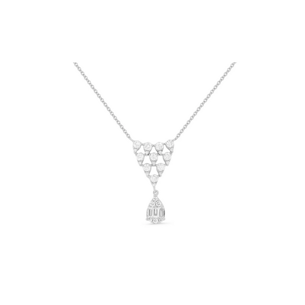 White Gold Diamond Drop Pendant