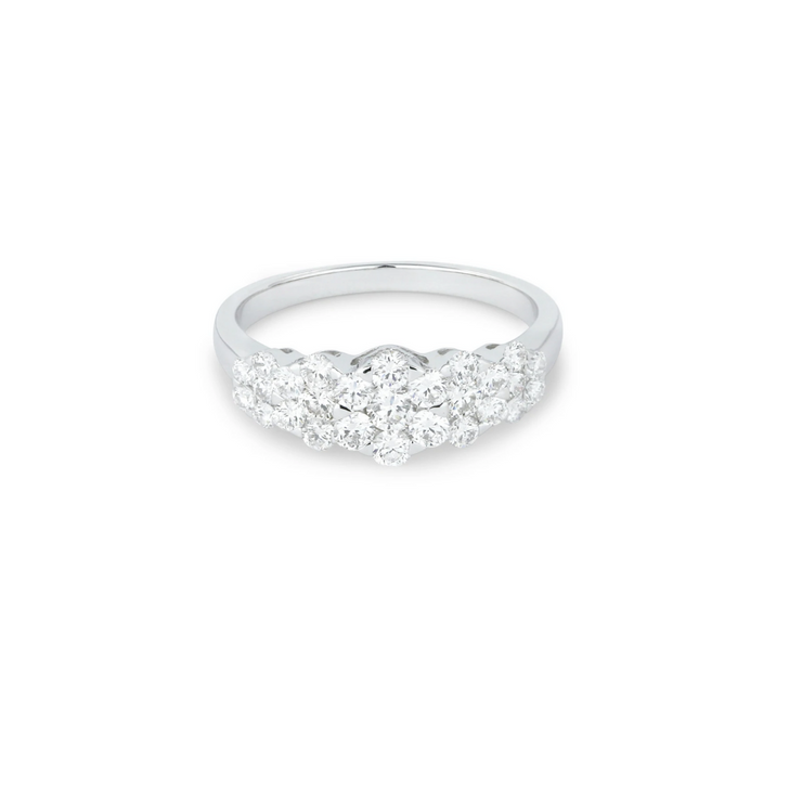 White Gold Diamond Cluster Ring