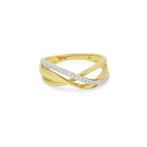 Gold & Diamond Crossover Ring