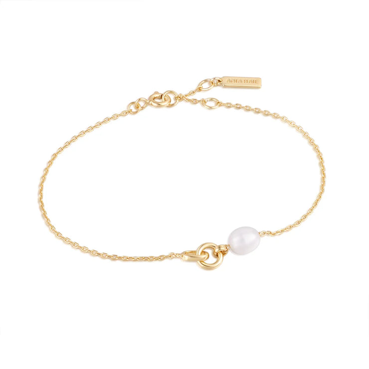 Ania Haie Gold Pearl Link Chain Bracelet, Sterling Silver with 14K Yellow Gold Plating. Bichsel Jewelry in Sedalia, MO. Shop online or in-store today!