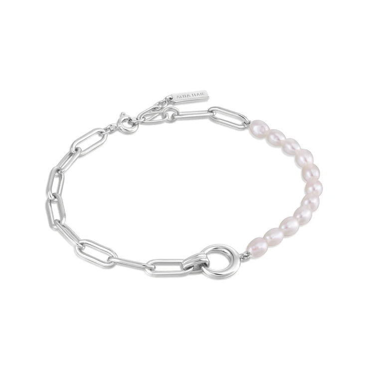  Ania Haie 925 Sterling Silver Pearl Chunky Link Chain Bracelet. Bichsel Jewelry in Sedalia, MO. Shop online or in-store to find the perfect style today!