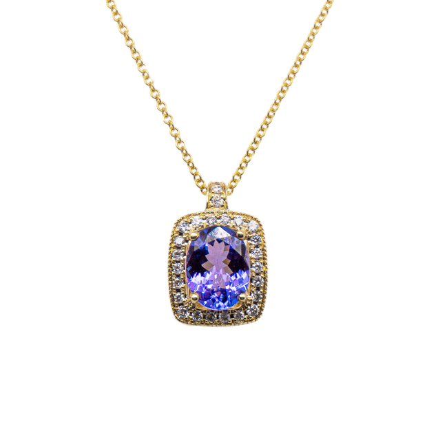 EFFY 14K Yellow Gold Tanzanite and Diamond Pendant