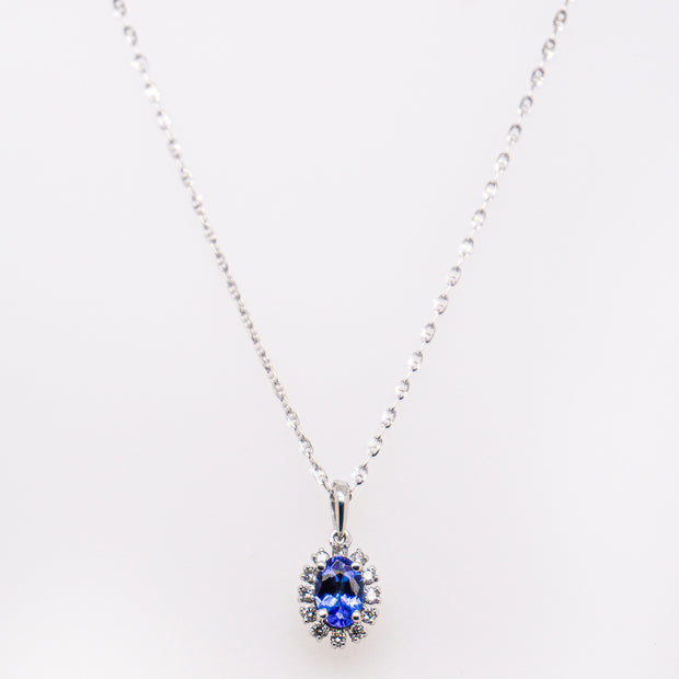 EFFY 14K White Gold Tanzanite and Diamond Pendant