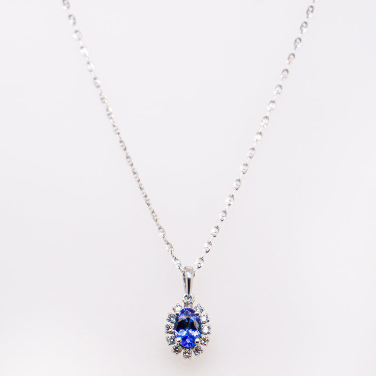 EFFY 14K White Gold Tanzanite and Diamond Pendant