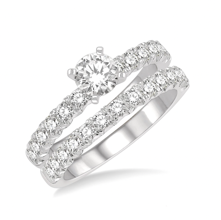 White Gold Round Diamond Wedding Set