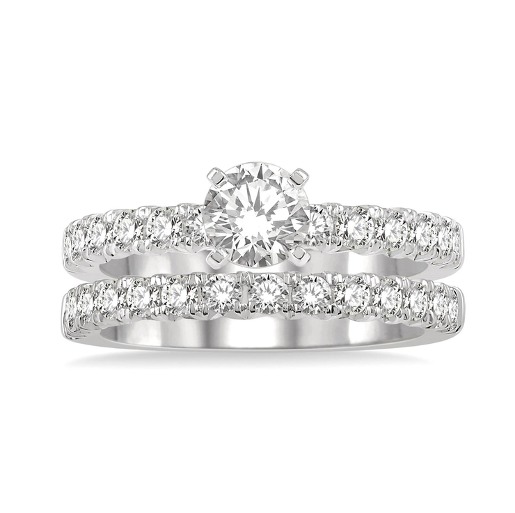 White Gold Round Diamond Wedding Set