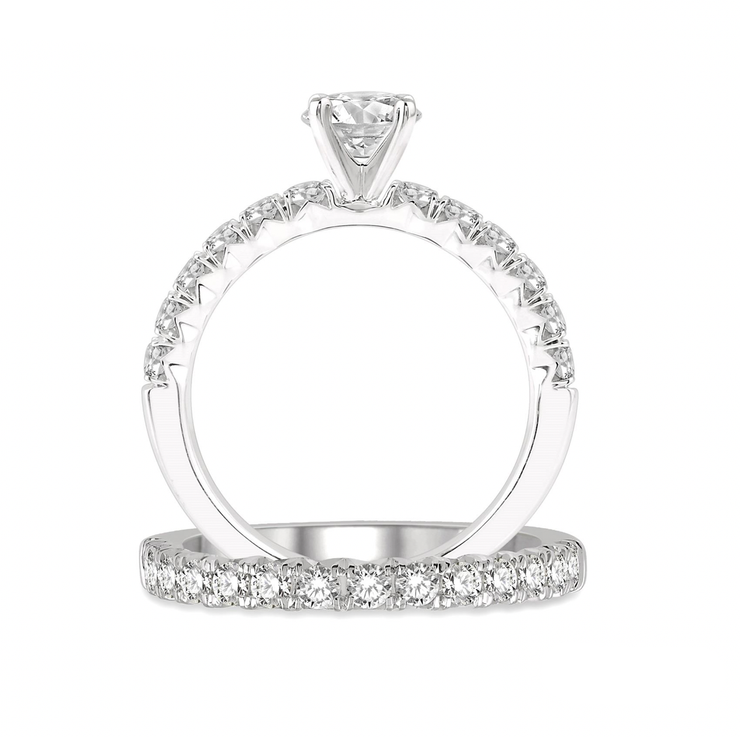 White Gold Round Diamond Wedding Set