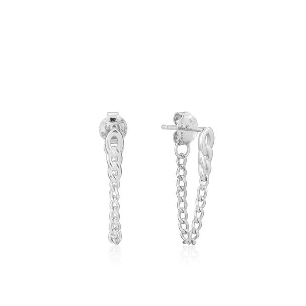 Ania Haie Silver Curb Chain Stud Earrings