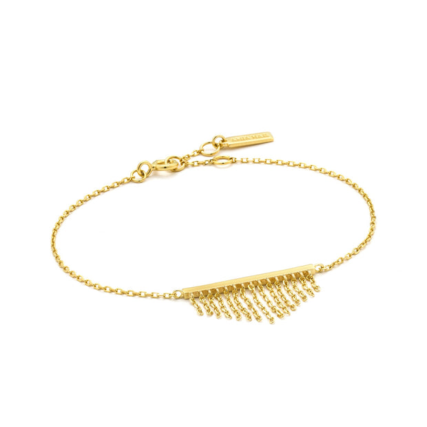 Ania Haie Gold Fringe Chain Bar Bracelet. 14K Yellow Gold plated on 925 Sterling Silver. Bichsel Jewelry in Sedalia, MO. Shop online or in-today!
