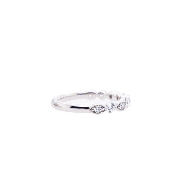 14K White Gold Diamond Round and Marquise Shape Band  Sedalia MO Bichsel Jewelry