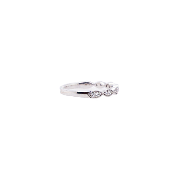 14K White Gold Diamond Marquise Style Band