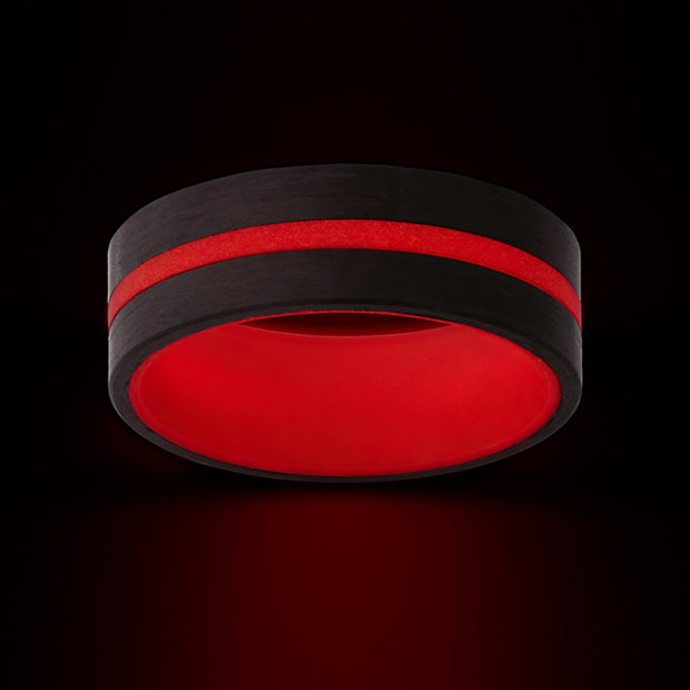 Red Carbon Fiber Glow Band