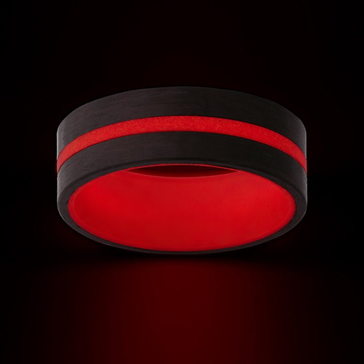 Red Carbon Fiber Glow Band