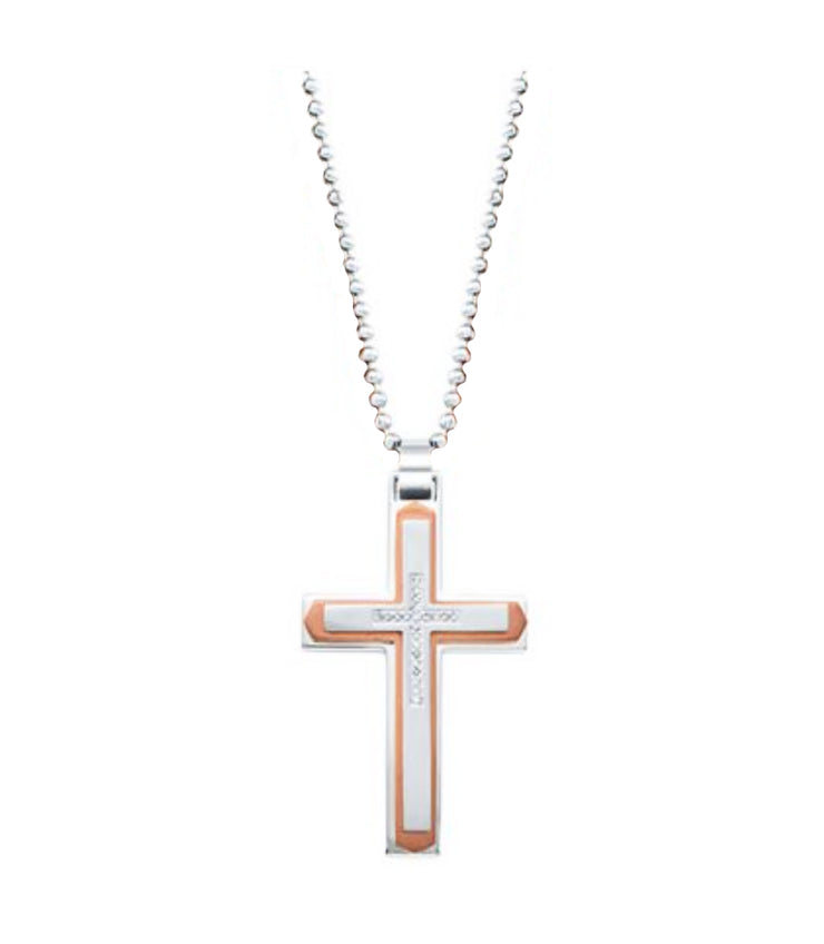 Stainless Steel Diamond Cross Pendant