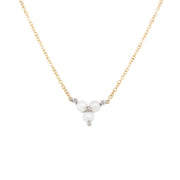 Gold Pearl Trio Necklace