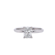 14K White Gold Radiant Cut Solitaire Diamond Engagement Ring