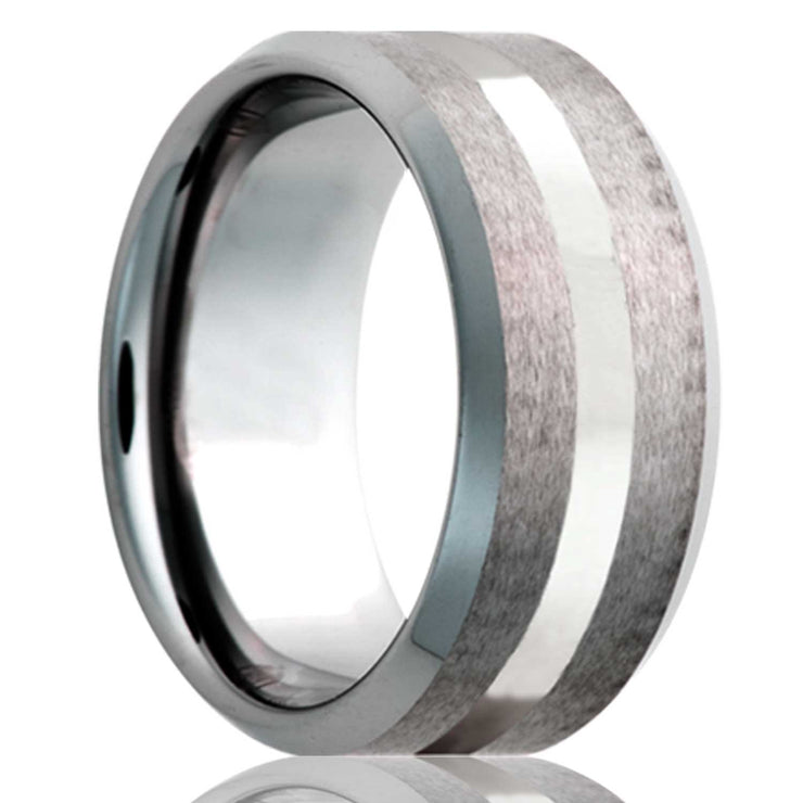 Tungsten Band with Palladium Inlay